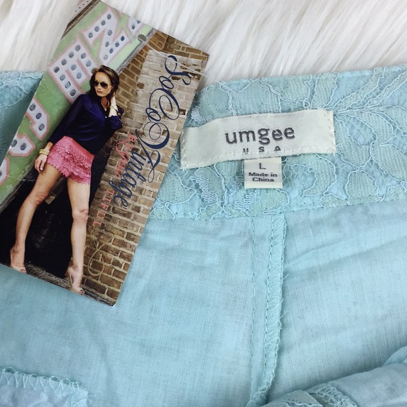 Umgee Aqua Lace Shorts Large - Picture 2 of 4